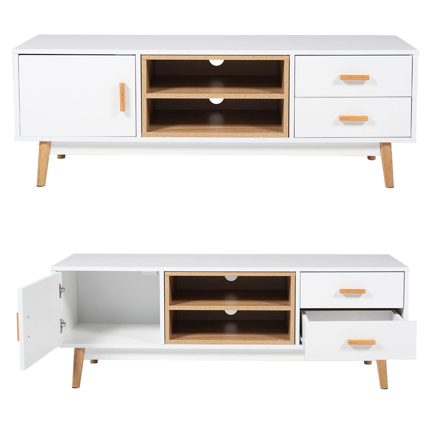 happy-garden-ross-meuble-tv-blanc-scandinave-130-cm-2-tiroirs image 4