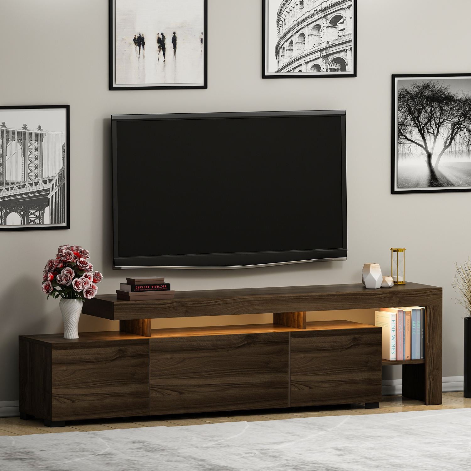 concept-usine-beliz-meuble-tv-effet-bois-marron-avec-led image 2