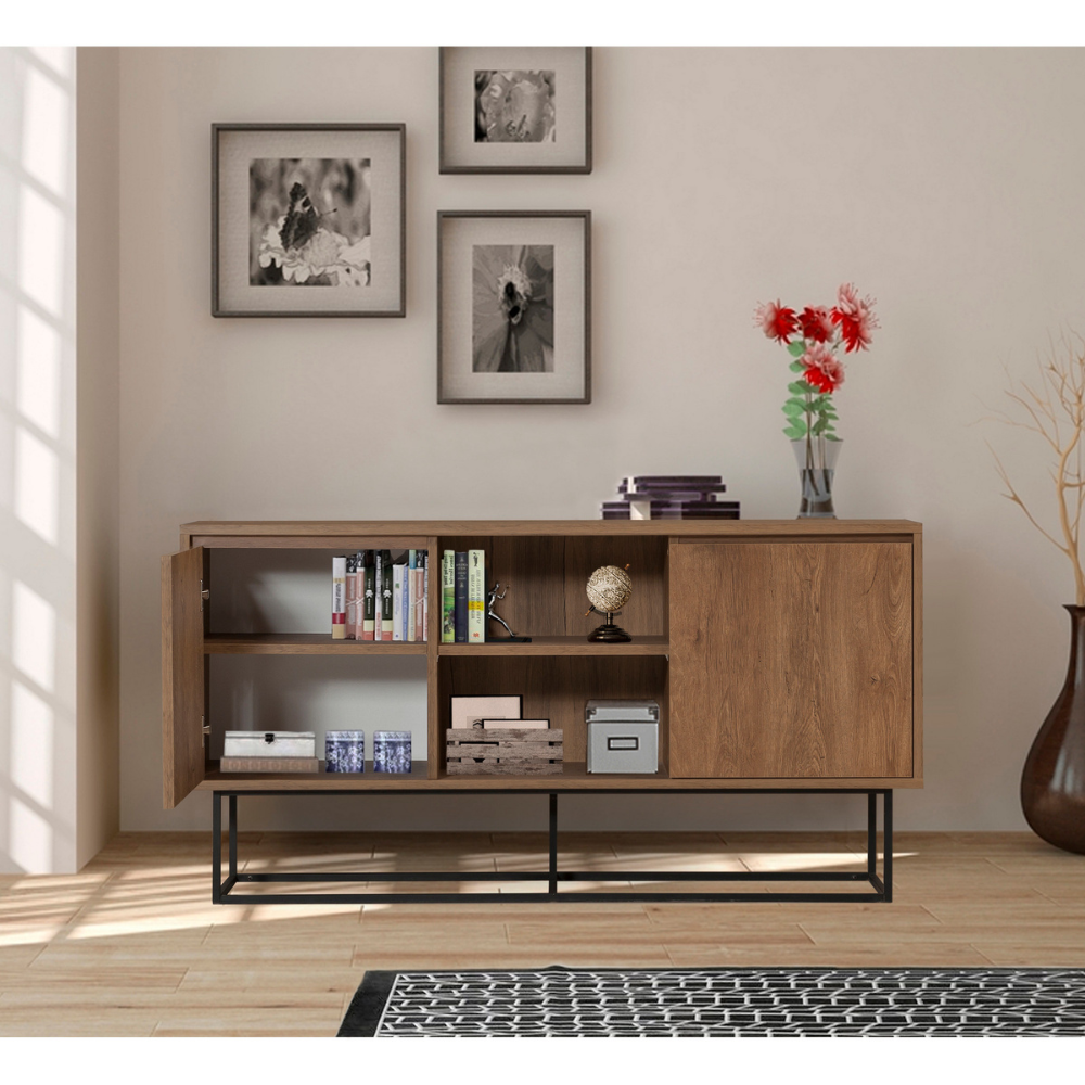 concept-usine-brezno-buffet-140-cm-noyer-et-noir image 1