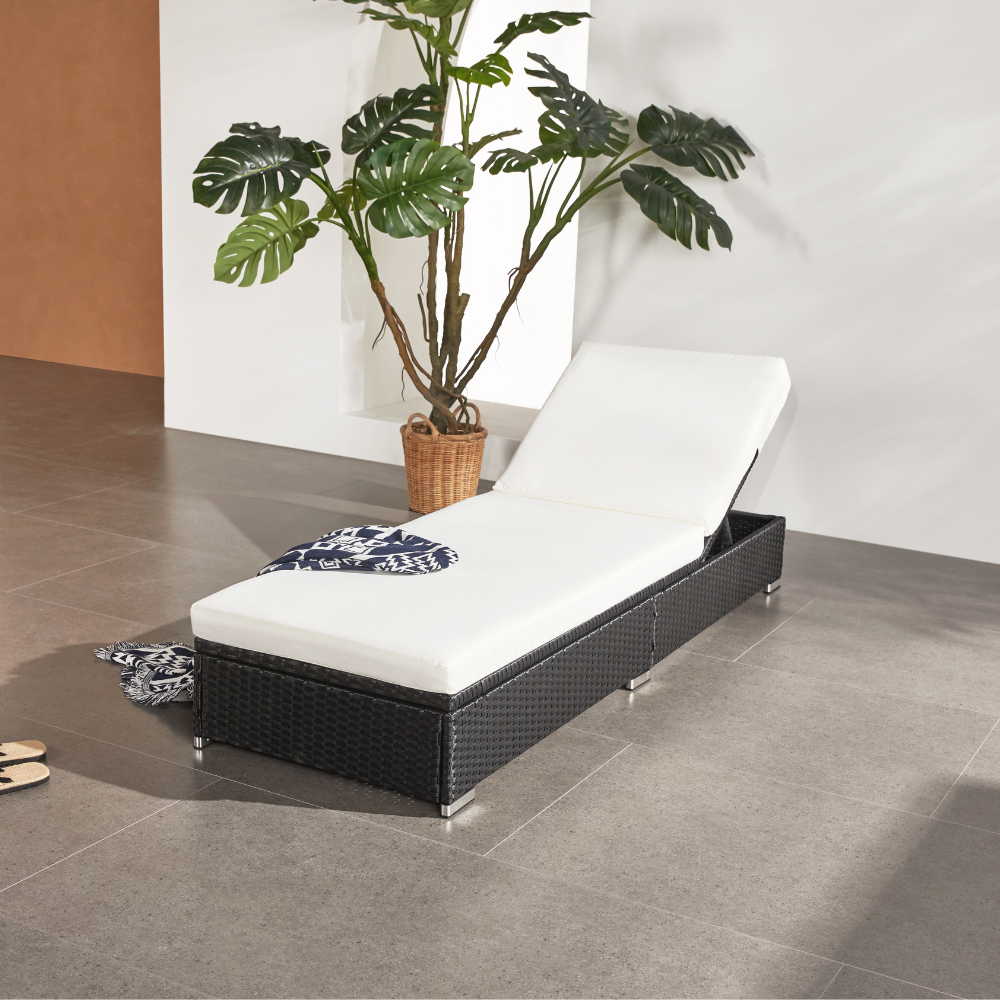concept-usine-sunny-transat-bain-de-soleil-r-sine-tress-e-noir-inclinable image 1