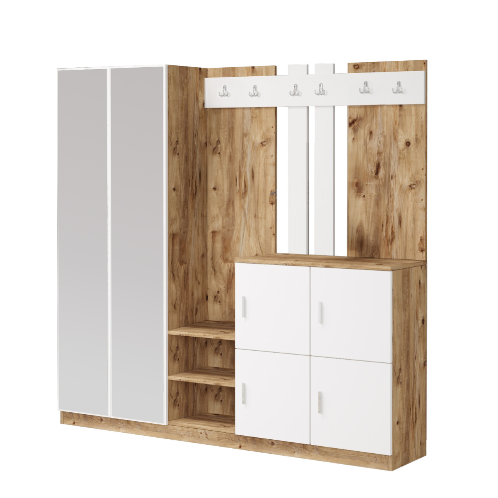 concept-usine-anka-meuble-d-entr-e-avec-miroir-bois-et-blanc image 5