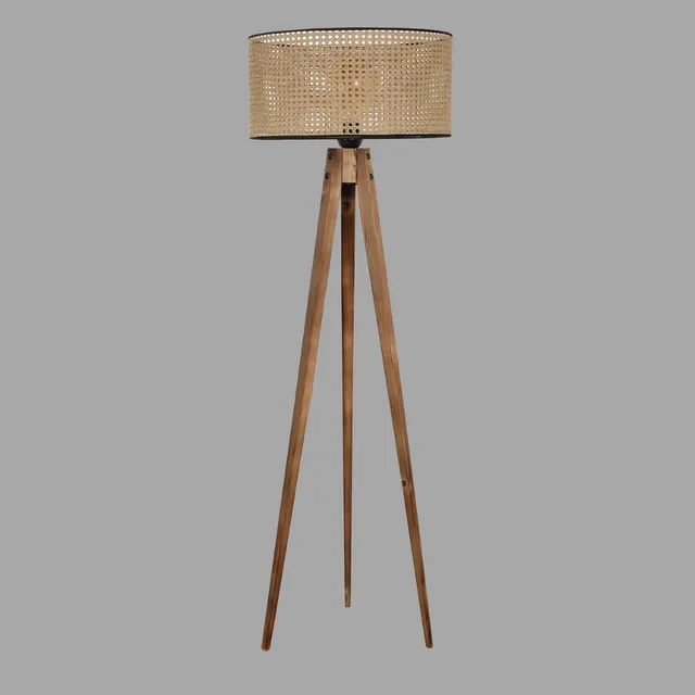 concept-usine-romane-lampadaire-bois-marron-tissu image 1