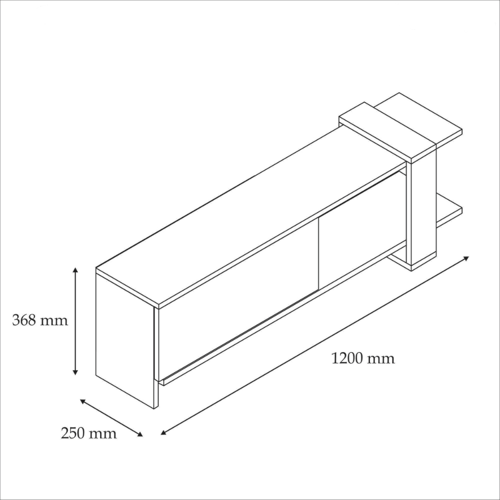 concept-usine-loom-meuble-tv-120-cm-blanc-noyer-porte image 6