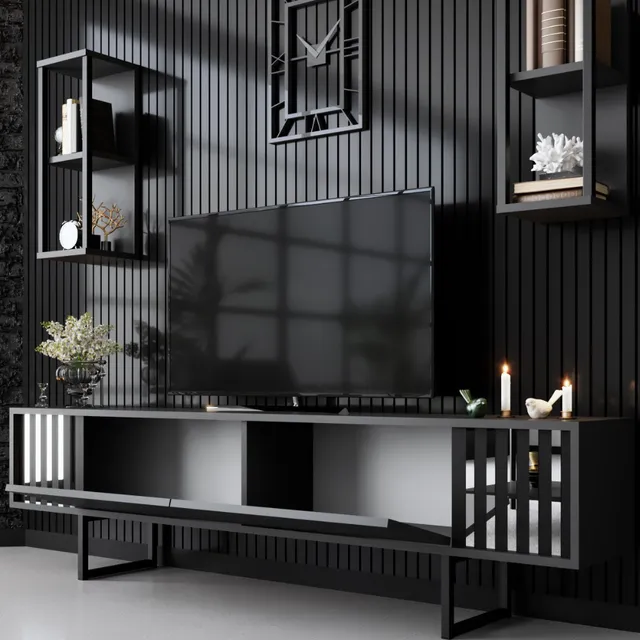 concept-usine-bodo-meuble-tv-noir-180-cm-cases image 1