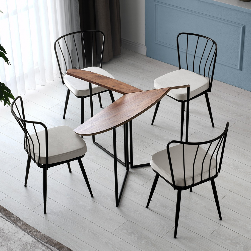 concept-usine-bronie-table-salle-manger-ronde-bois-6-places-pliable image 2