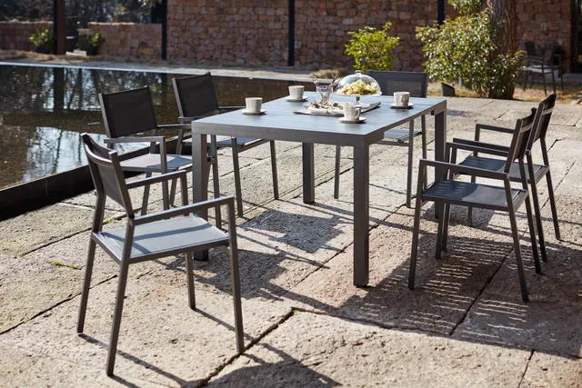 concept-usine-olhao-6-ensemble-table-et-chaises-gris-6-places image 1