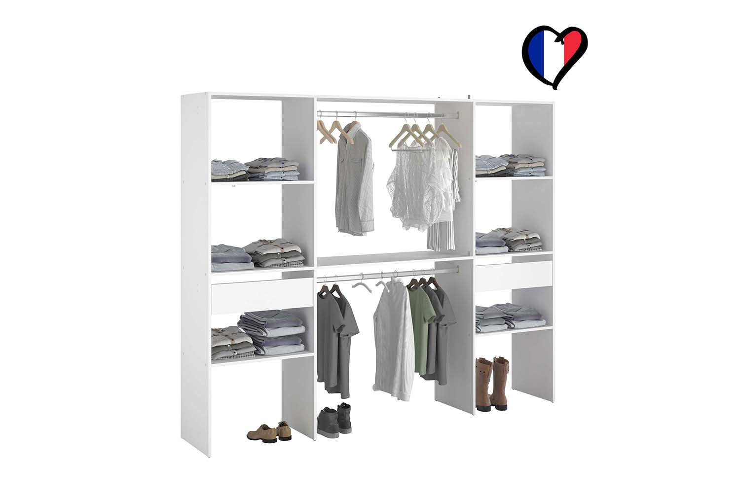 concept-usine-elys-e-dressing-blanc-220-cm-2-penderies image 1