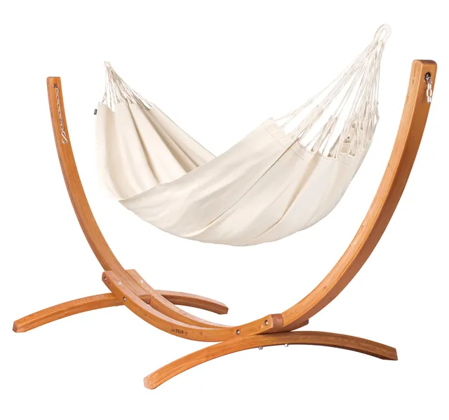 la-siesta-maera-hamac-avec-support-latte-king-400-cm-coton-bio image 1
