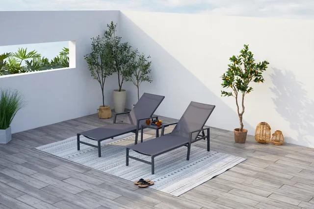 concept-usine-bari-lot-2-transats-jardin-gris-fonc-avec-table image 1