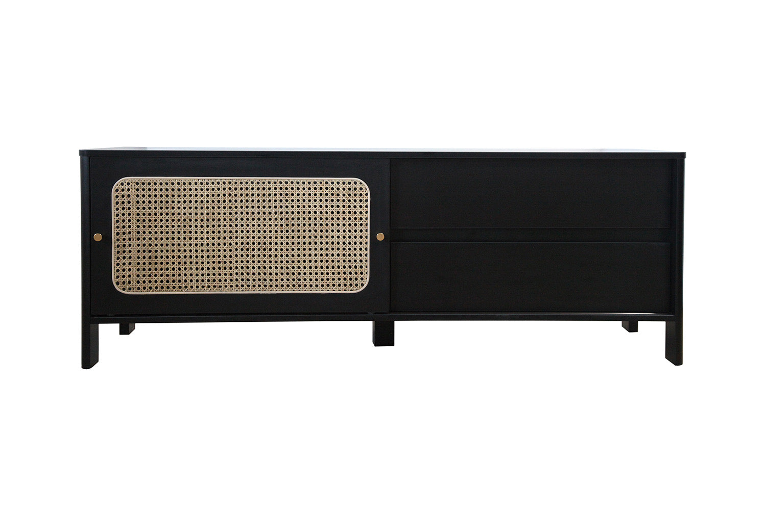 concept-usine-bali-meuble-tv-noir-cannage-140-cm-2-tiroirs image 5