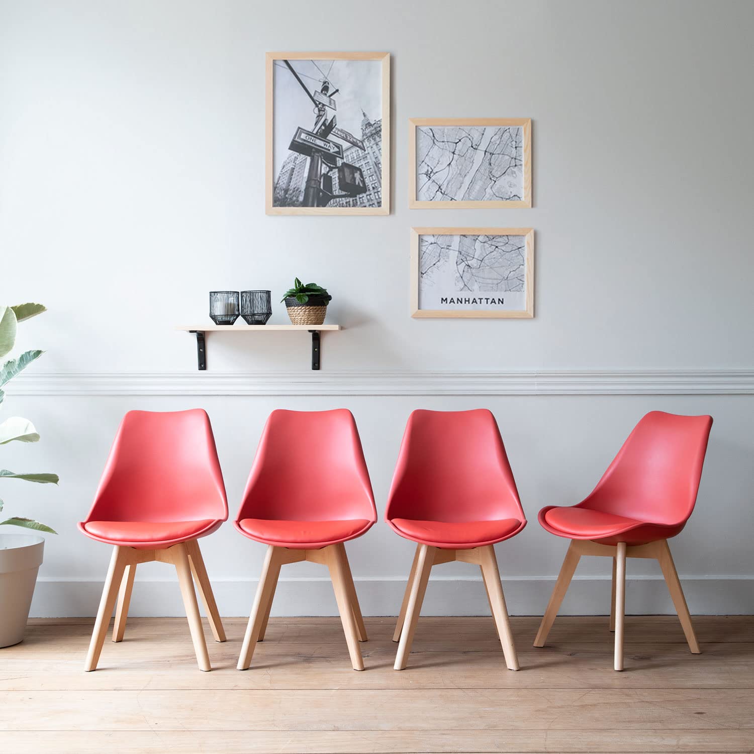 happy-garden-bari-nora-chaises-scandinaves-rouges-lot-de-4 image 2