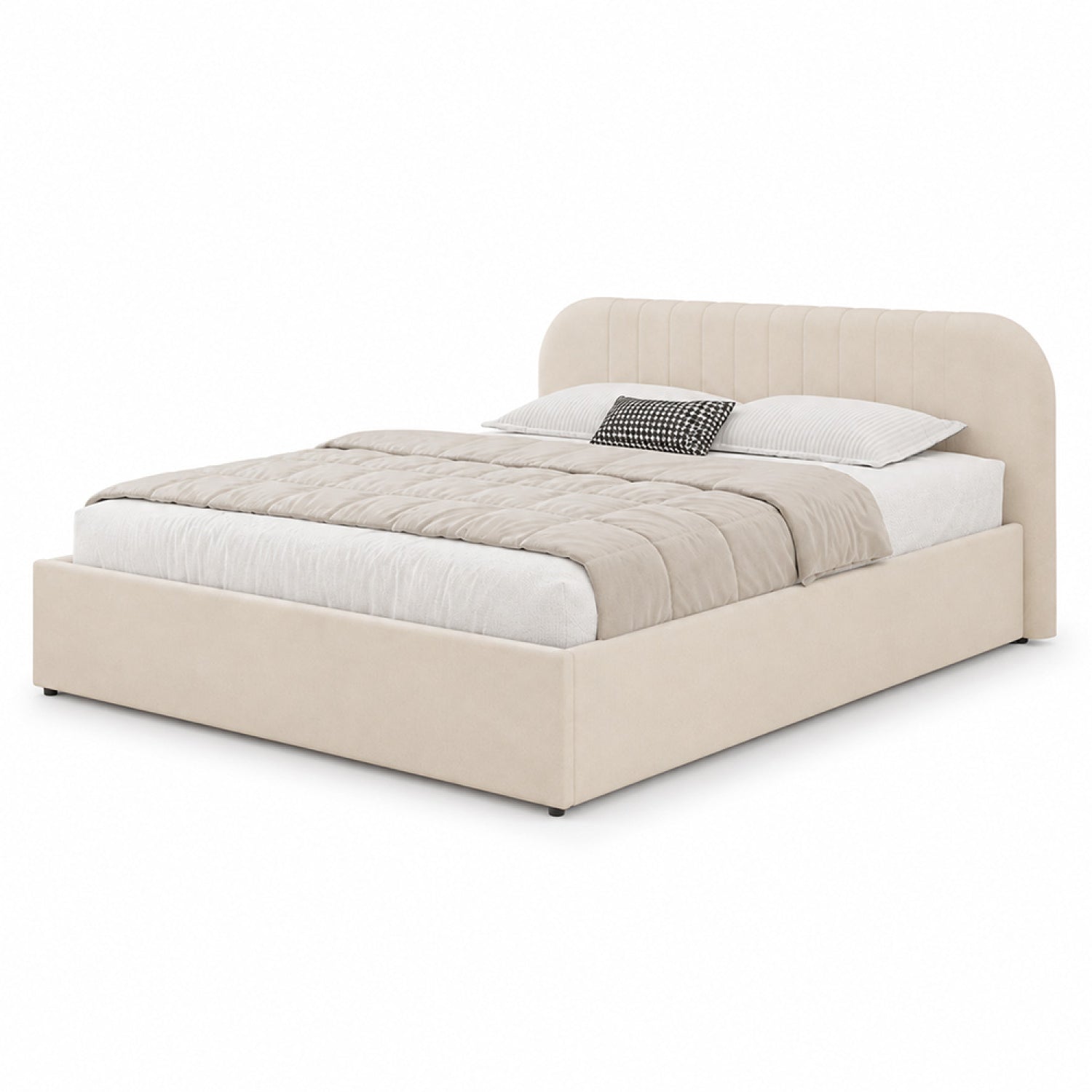 concept-usine-irvine-lit-coffre-160x200-velours-beige-avec-rangement image 7
