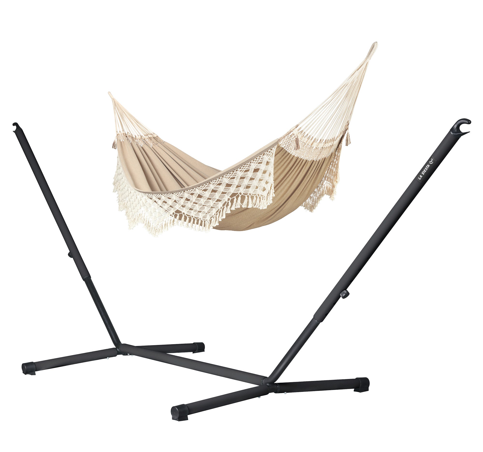 la-siesta-nautico-hamac-avec-support-coton-bio-muscade-king-400-cm image 1