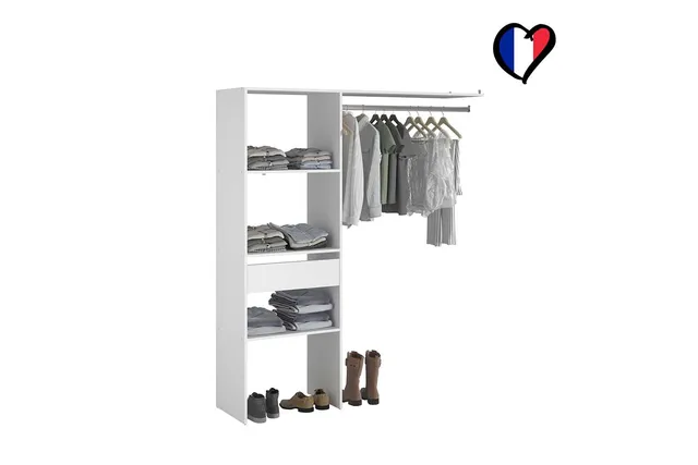 concept-usine-elys-e-dressing-chambre-blanc-bois-160-cm image 1