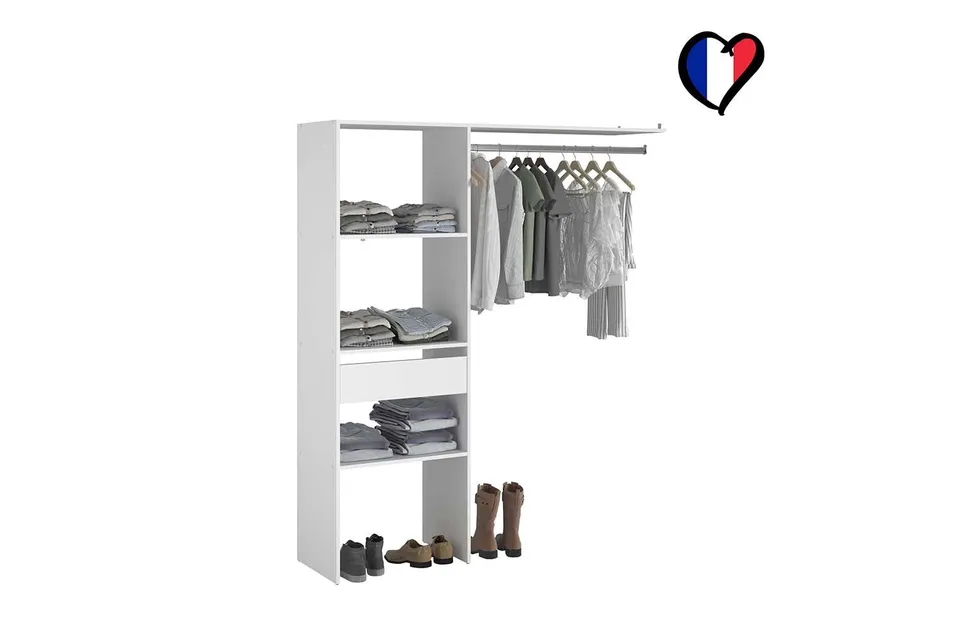 concept-usine-elys-e-dressing-chambre-blanc-bois-160-cm image 1