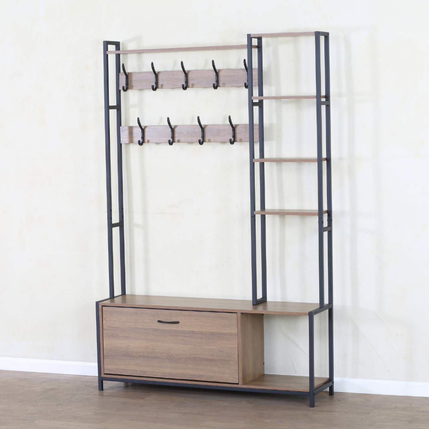 concept-usine-manti-armoire-rangement-noyer-noir-bois-m-tal image 6