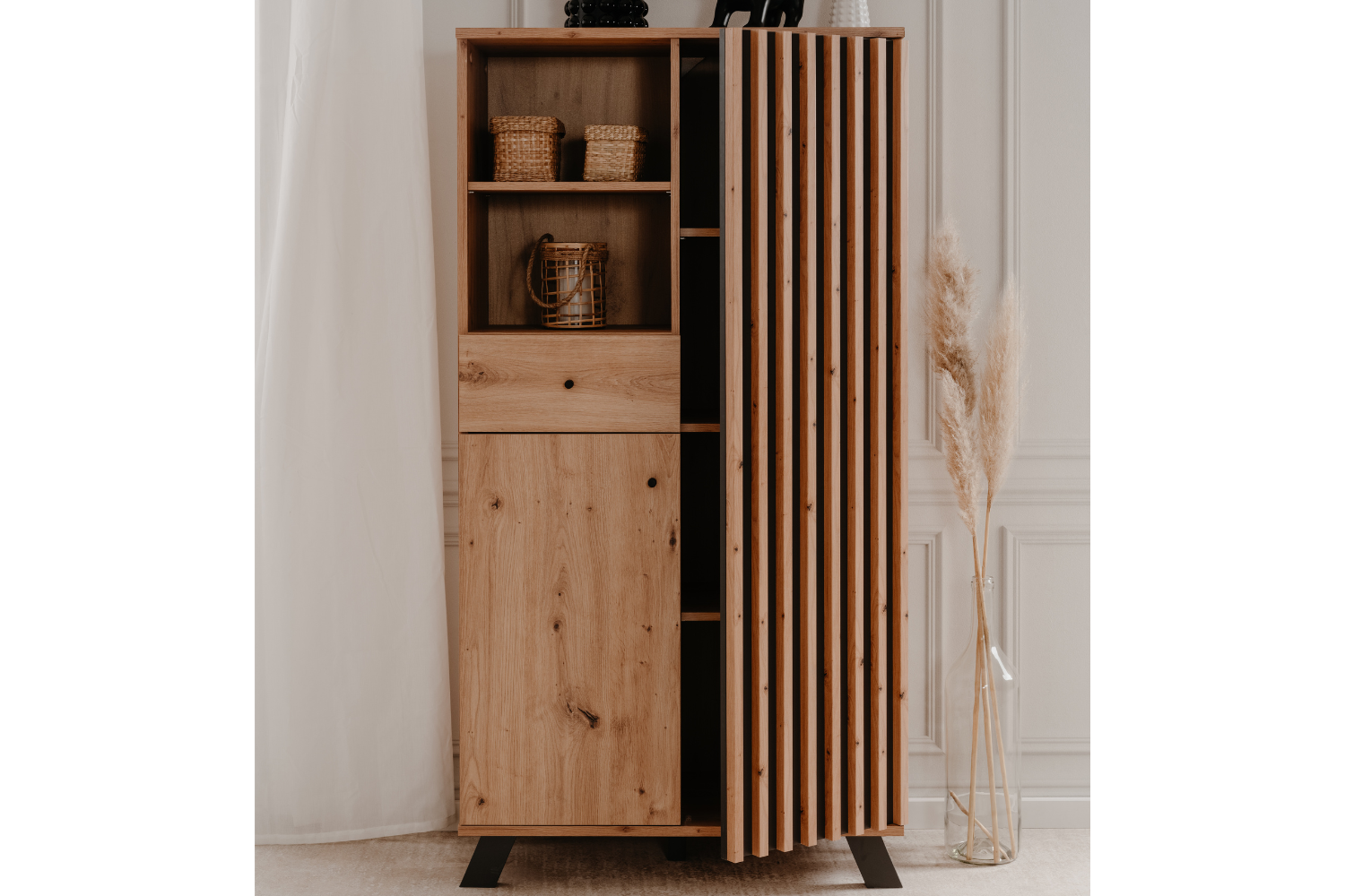 concept-usine-split-buffet-vaisselier-bois-industriel-ch-ne image 1