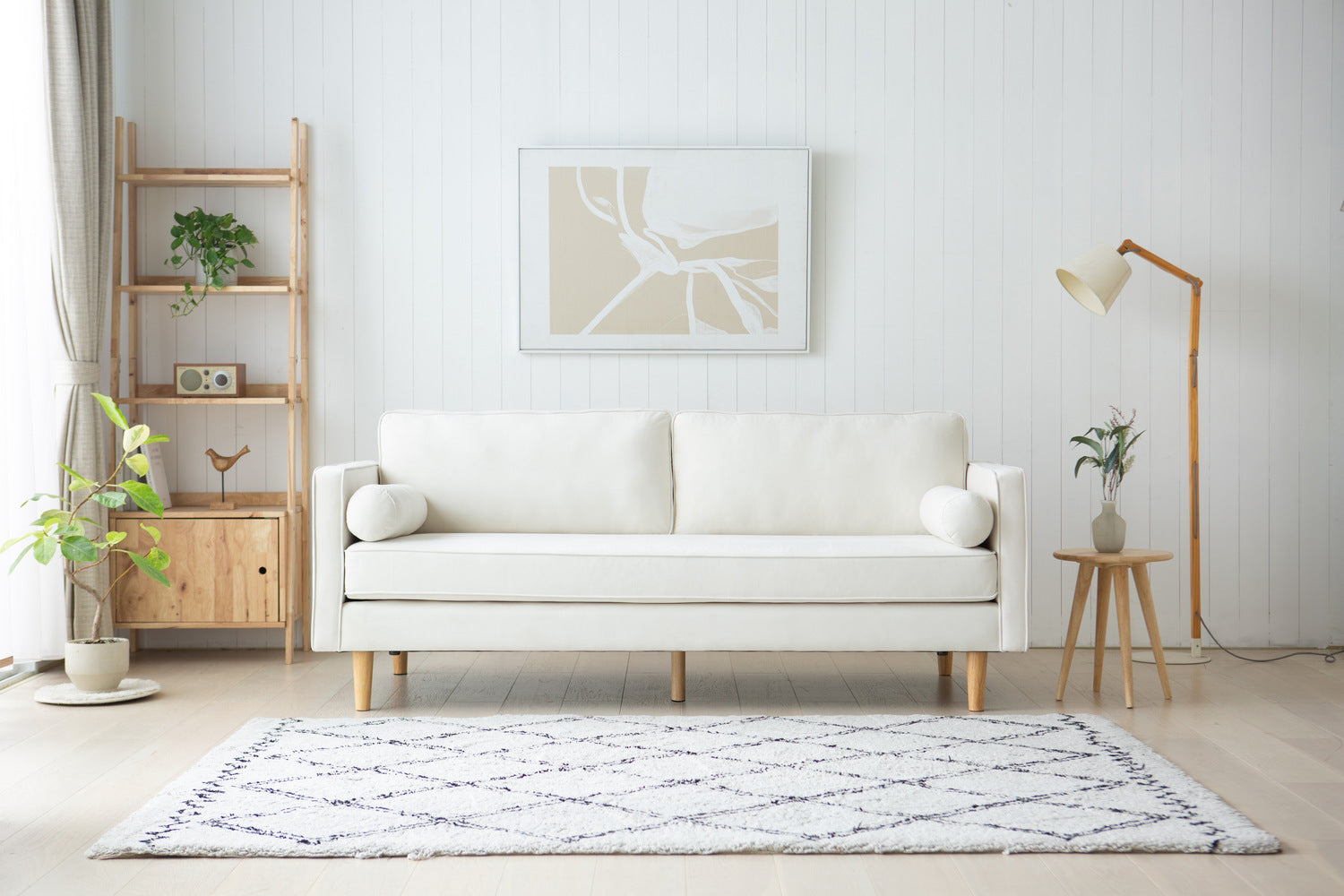 concept-usine-stan-canap-droit-velours-beige-3-places image 1
