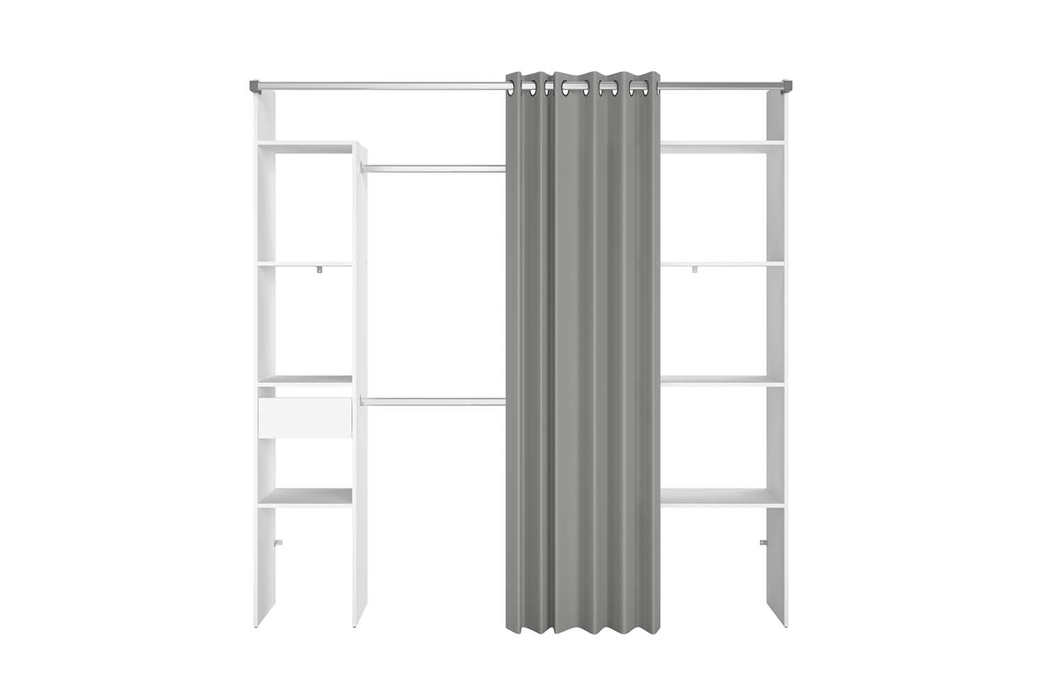 concept-usine-elysee-dressing-blanc-198-cm-avec-rideau image 3
