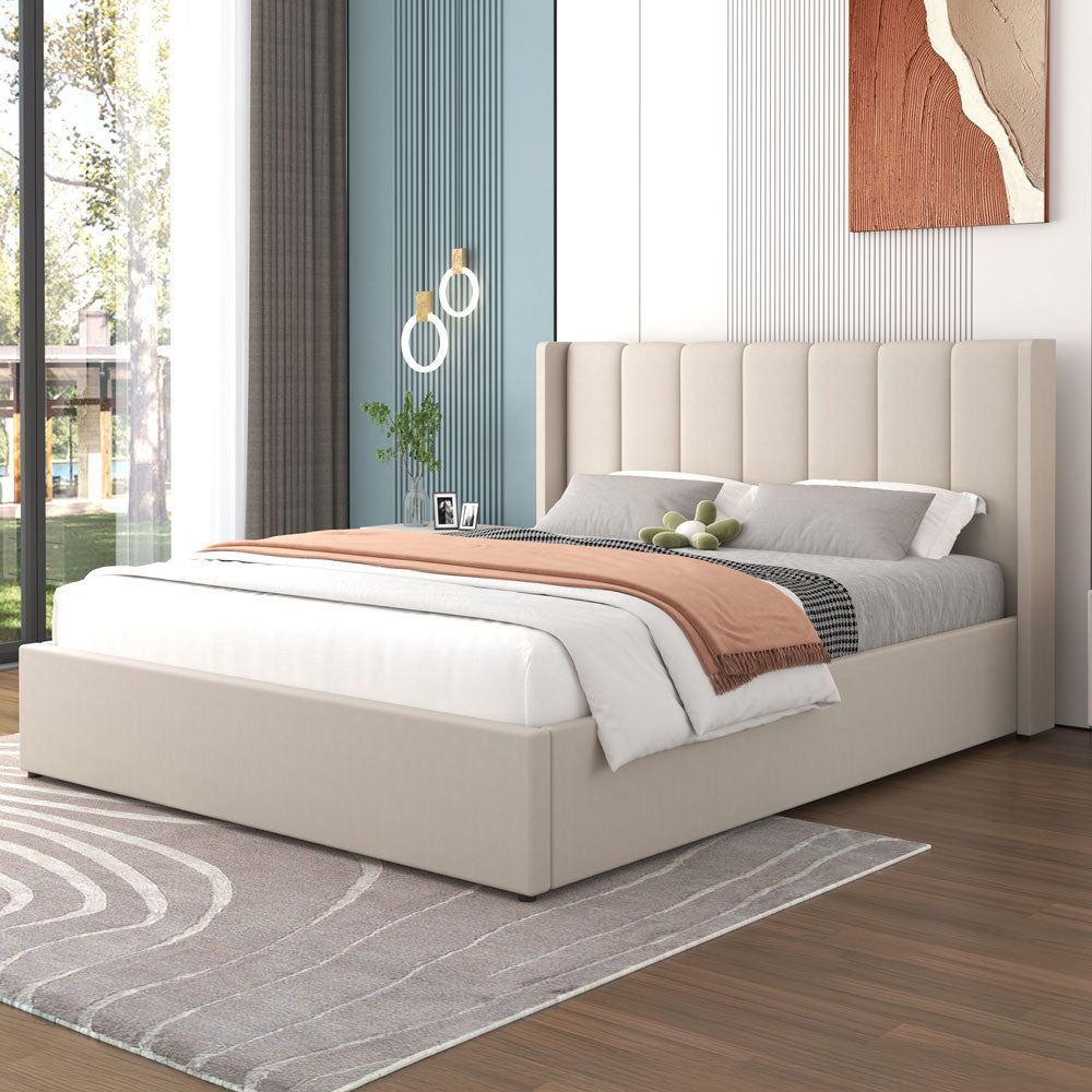 concept-usine-arlington-140x190-lit-coffre-velours-beige image 1