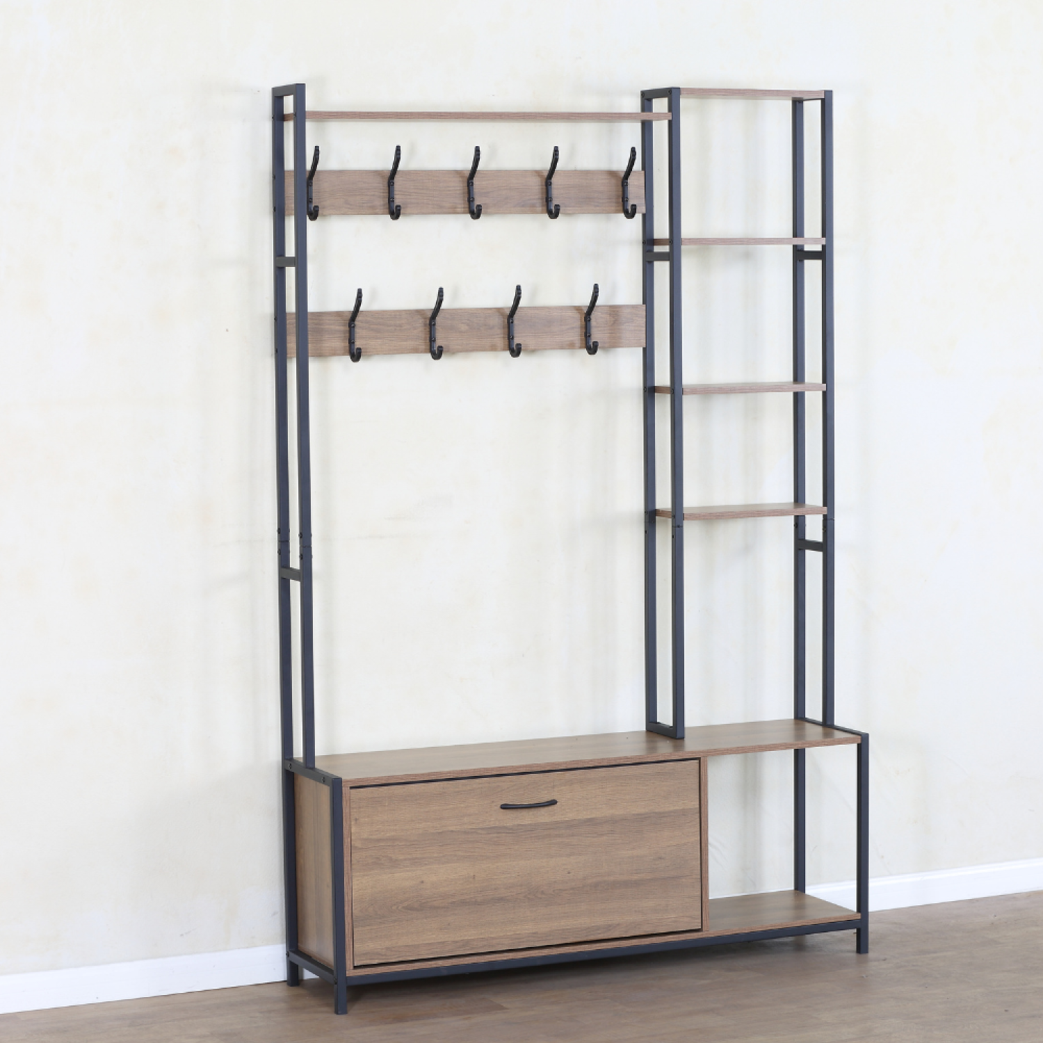 concept-usine-manti-armoire-rangement-noyer-noir-bois-m-tal image 5