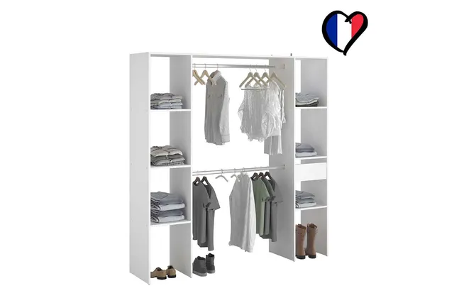 concept-usine-elys-e-dressing-blanc-180-cm-penderie-tiroir image 1