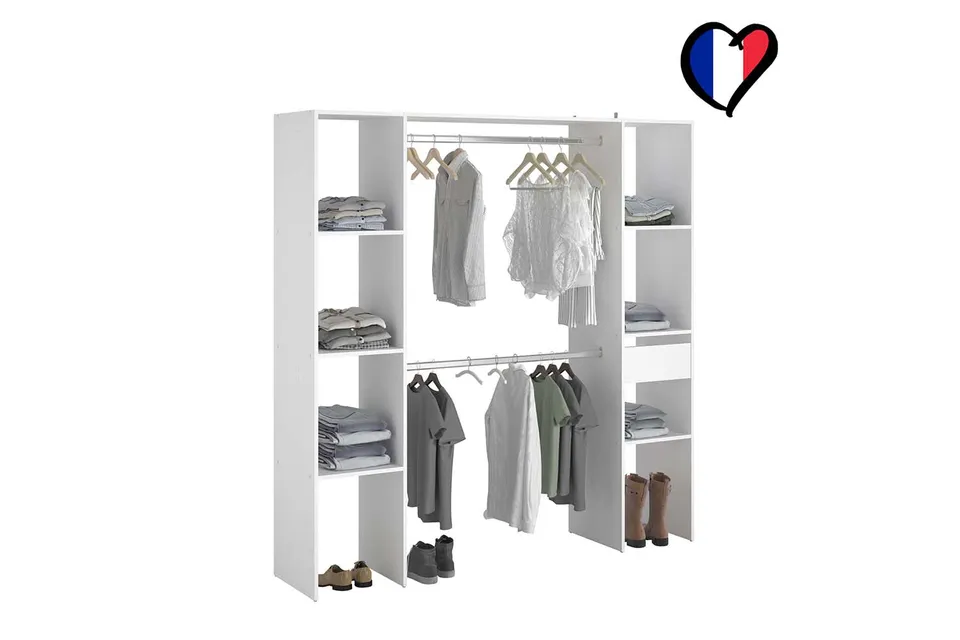 concept-usine-elys-e-dressing-blanc-180-cm-penderie-tiroir image 1