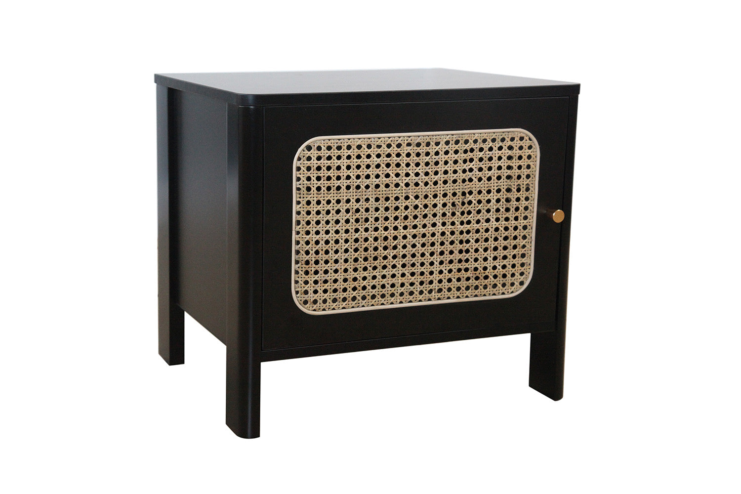concept-usine-bali-table-de-chevet-bois-noir-cannage-vintage image 3