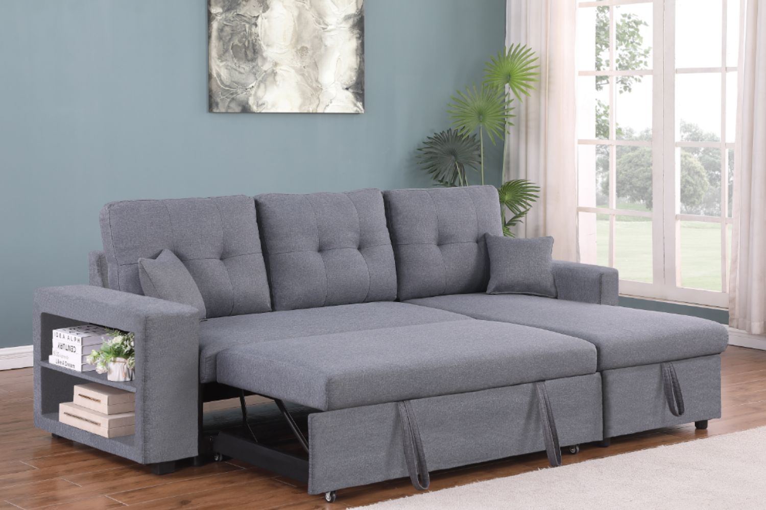 concept-usine-glasgow-canap-angle-convertible-gris-clair image 1