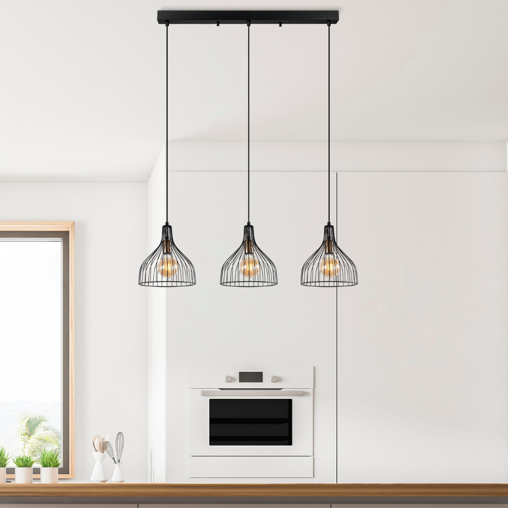 concept-usine-marie-plafonnier-m-tal-noir-3-lampes image 1