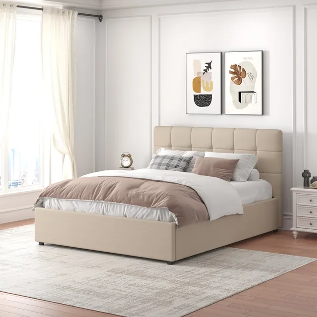 concept-usine-santa-lit-coffre-160x200-velours-beige image 1