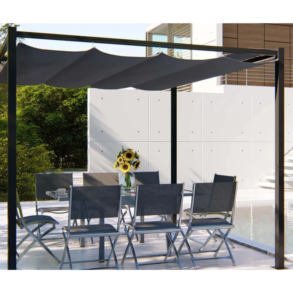concept-usine-tusa-pergola-tonnelle-3x3-taupe image 1
