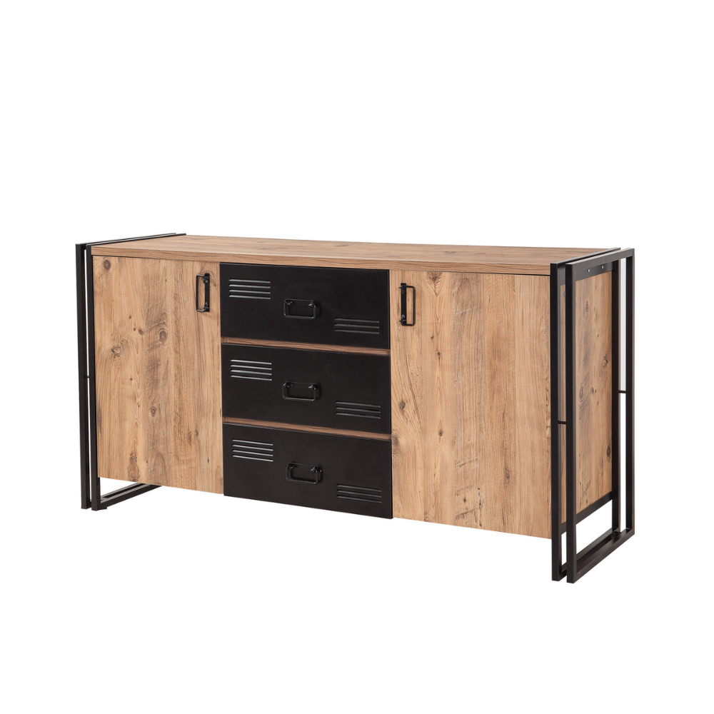 concept-usine-holen-buffet-bois-154-cm-avec-portes-et-tiroirs image 3