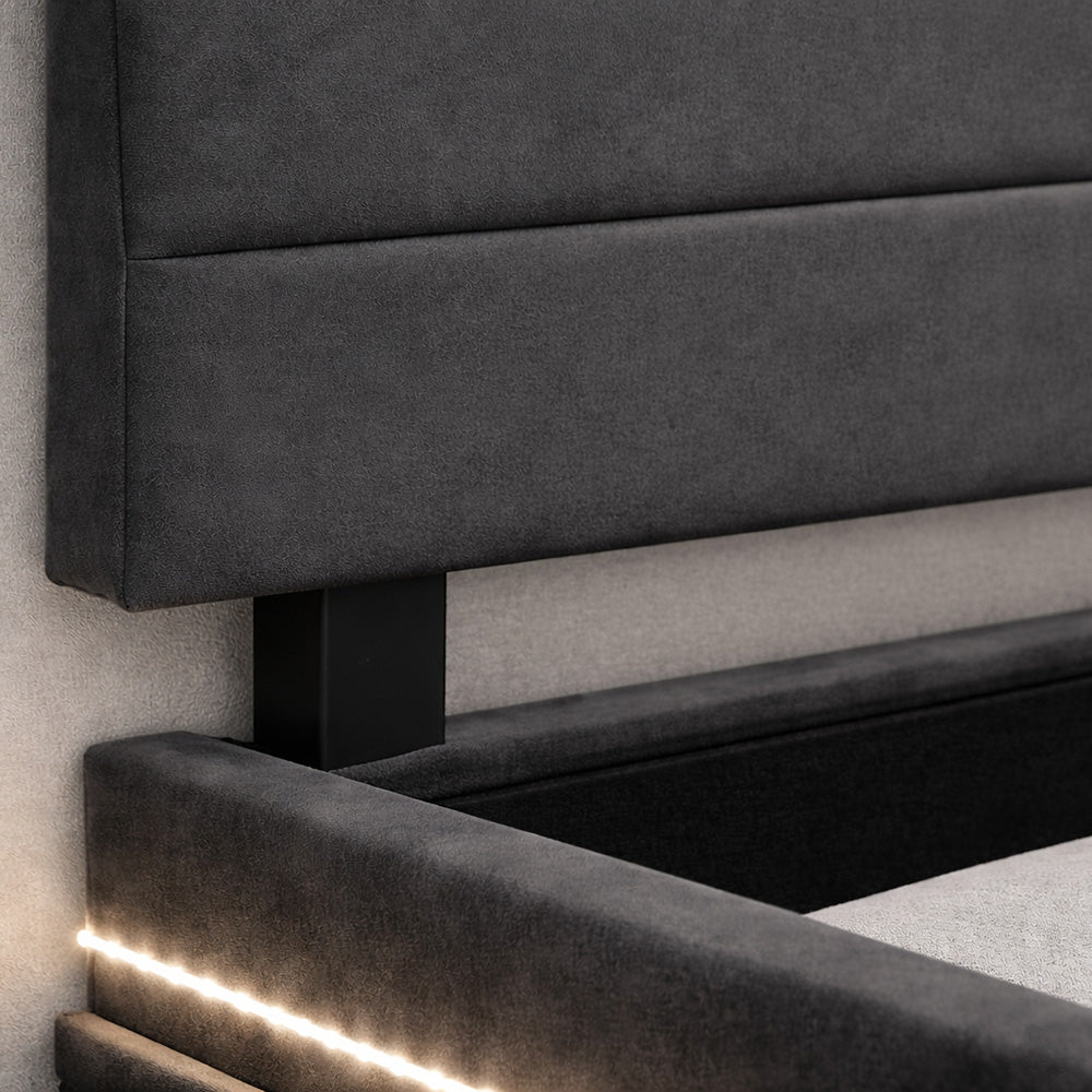concept-usine-new-york-lit-coffre-140x190-velours-gris-led image 5