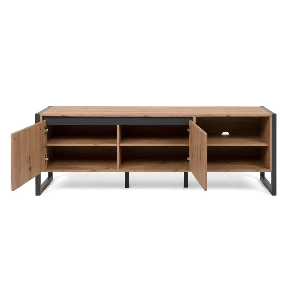 concept-usine-kotor-meuble-tv-160-cm-industriel-bois-portes image 5