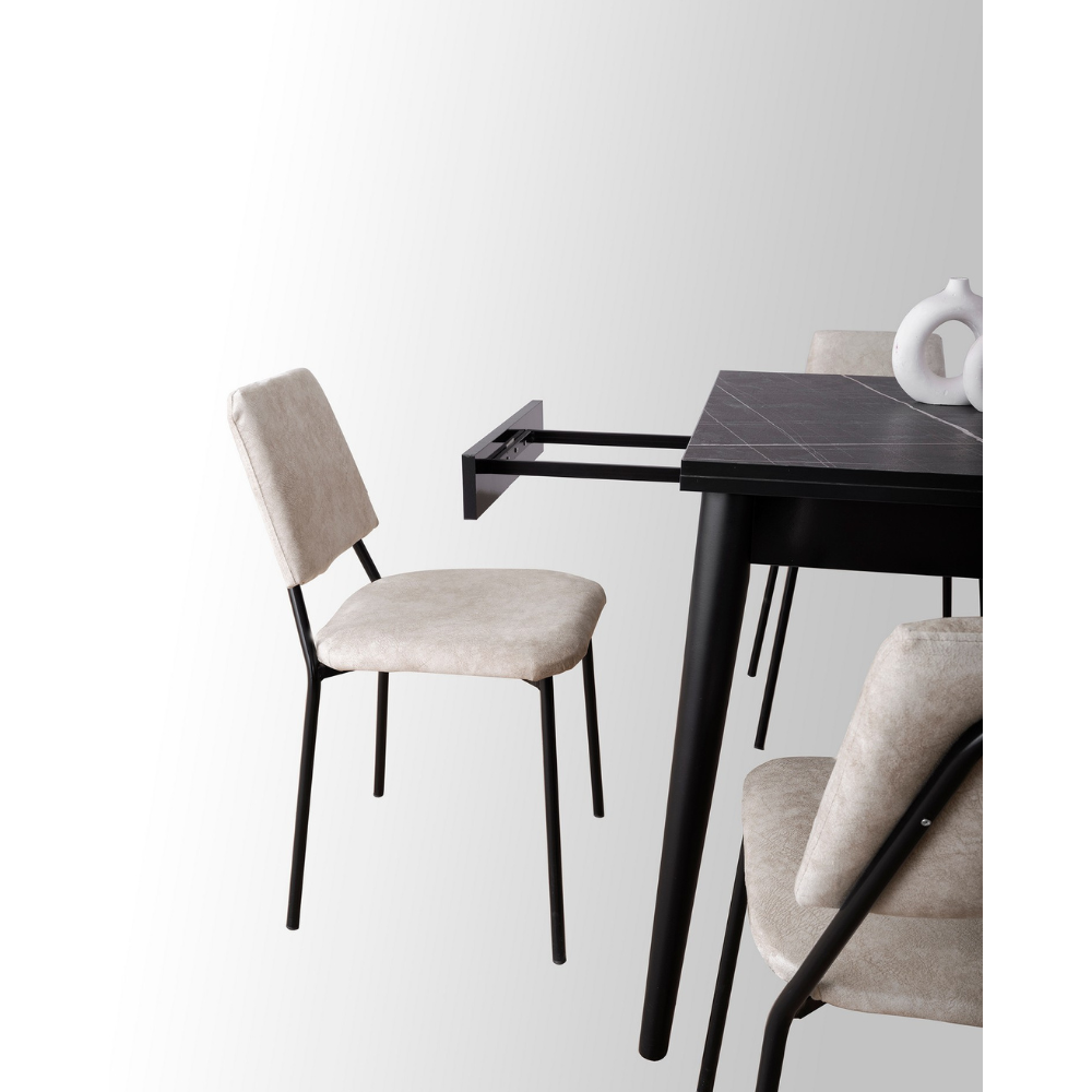 concept-usine-kavala-table-manger-extensible-noire-4-places image 8