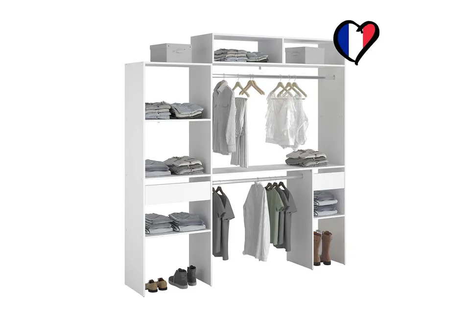 concept-usine-elys-e-dressing-extensible-blanc-140-cm-avec-tiroir image 1