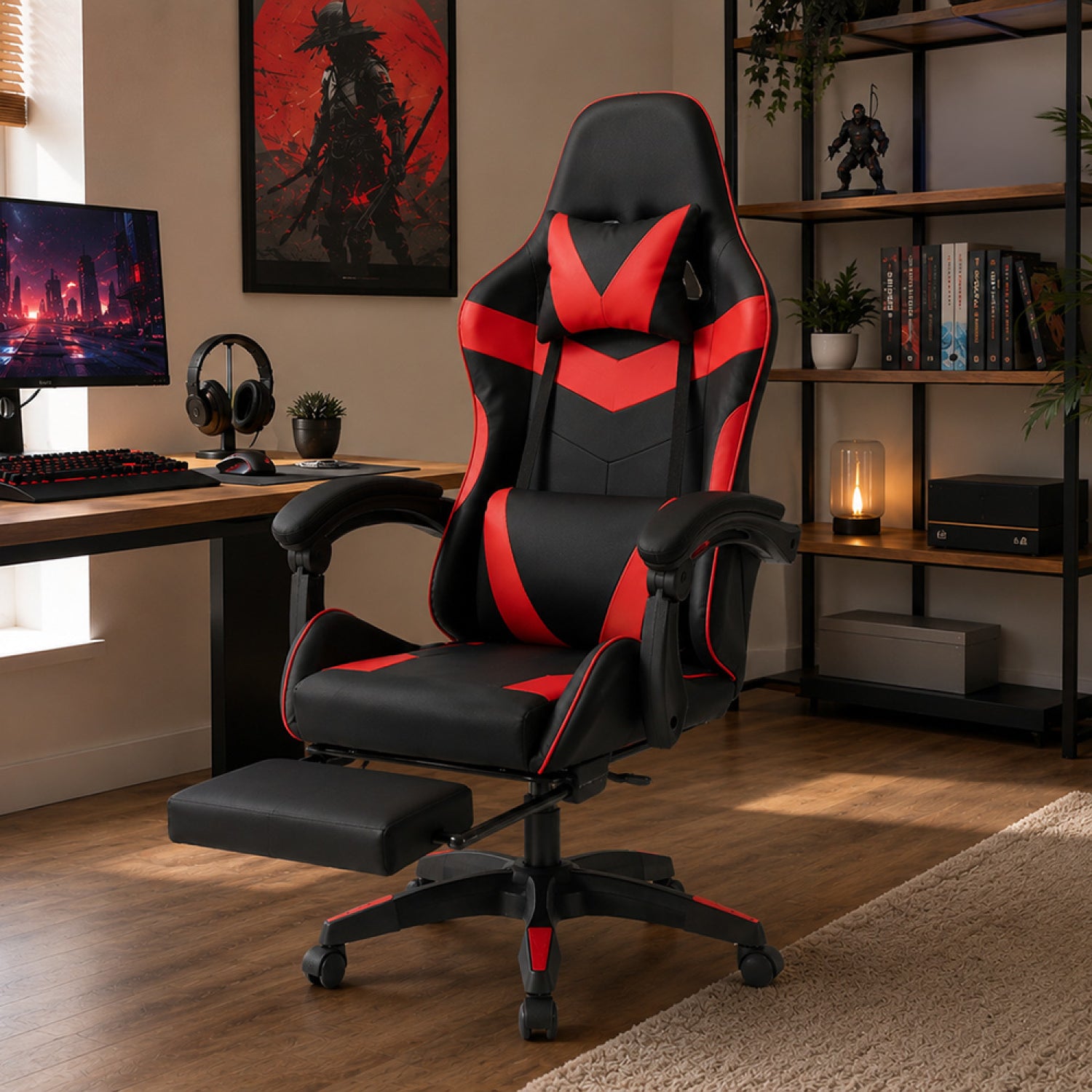concept-usine-akron-chaise-gaming-noir-et-rouge-inclinable image 3