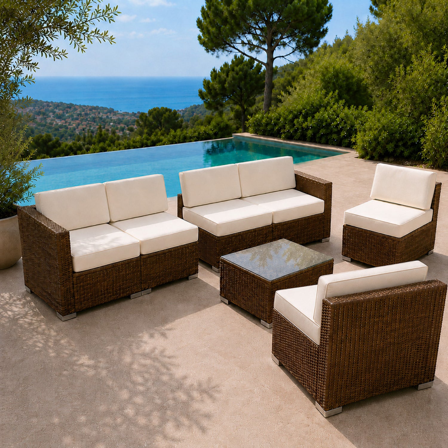 concept-usine-qamea-salon-jardin-6-places-marron-beige image 6