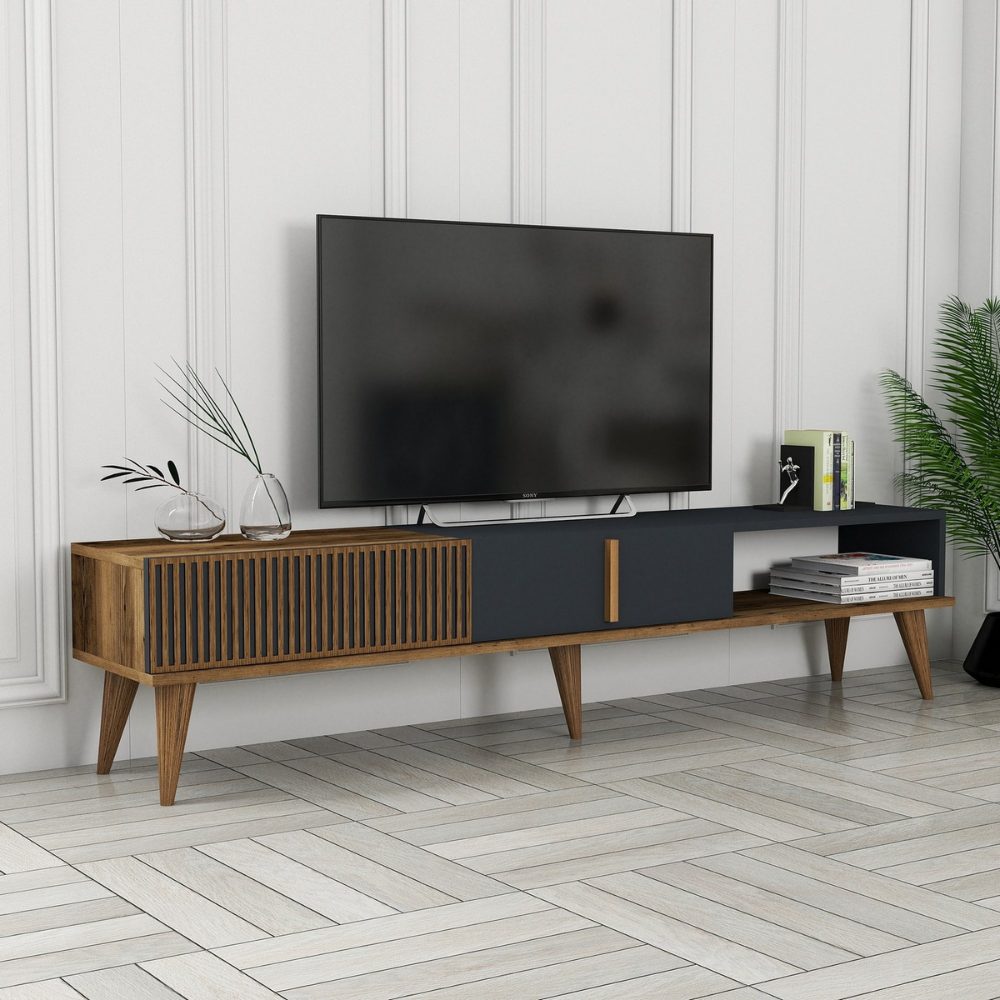 concept-usine-nola-meuble-tv-180-cm-bois-noyer-anthracite image 3