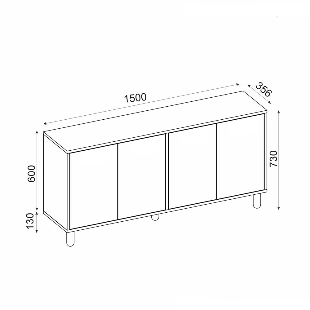 concept-usine-viret-buffet-blanc-150-cm-4-portes image 5