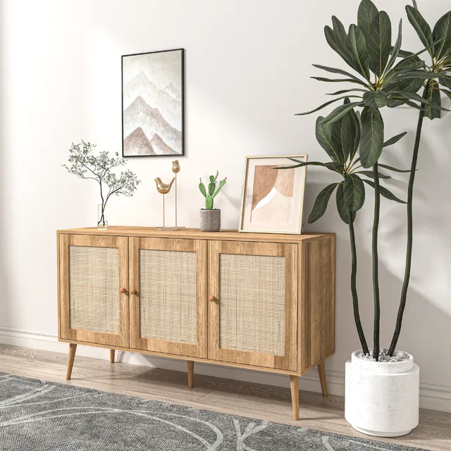 concept-usine-cange-buffet-bois-cannage-3-portes image 1