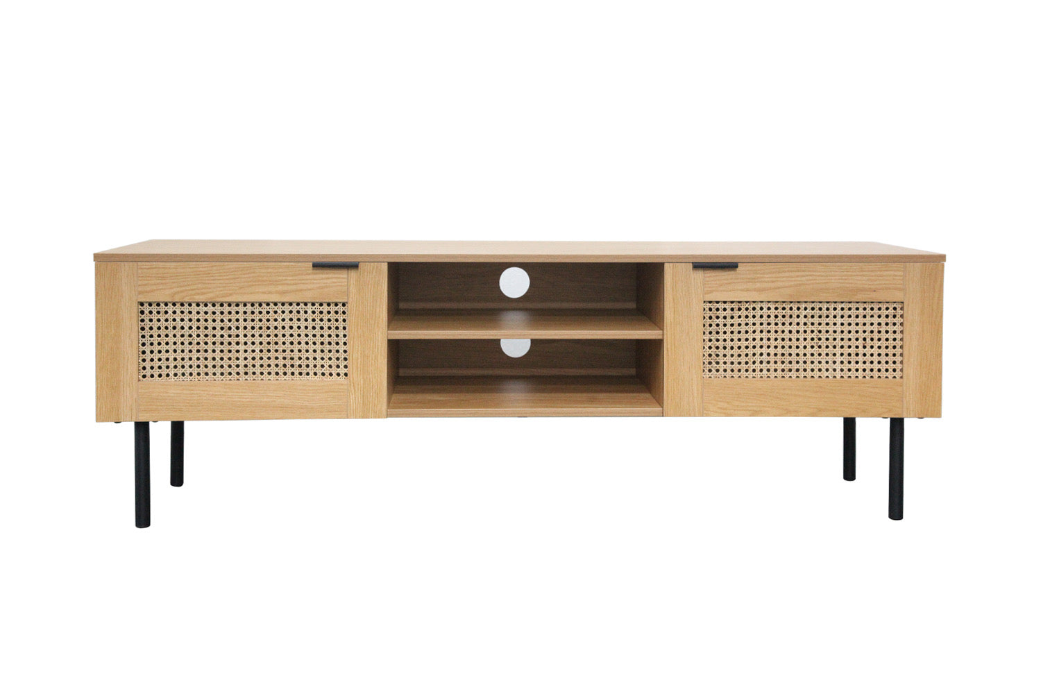 concept-usine-ubud-meuble-tv-bois-150-cm-marron-cannage image 2