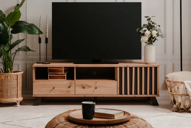 concept-usine-split-meuble-tv-140-cm-bois-industriel image 1