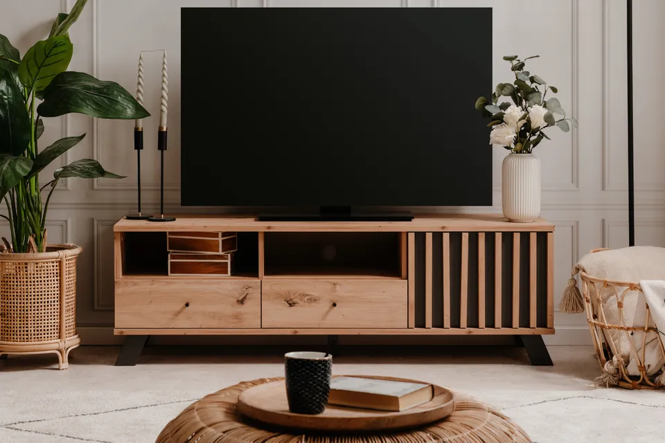 concept-usine-split-meuble-tv-140-cm-bois-industriel image 1