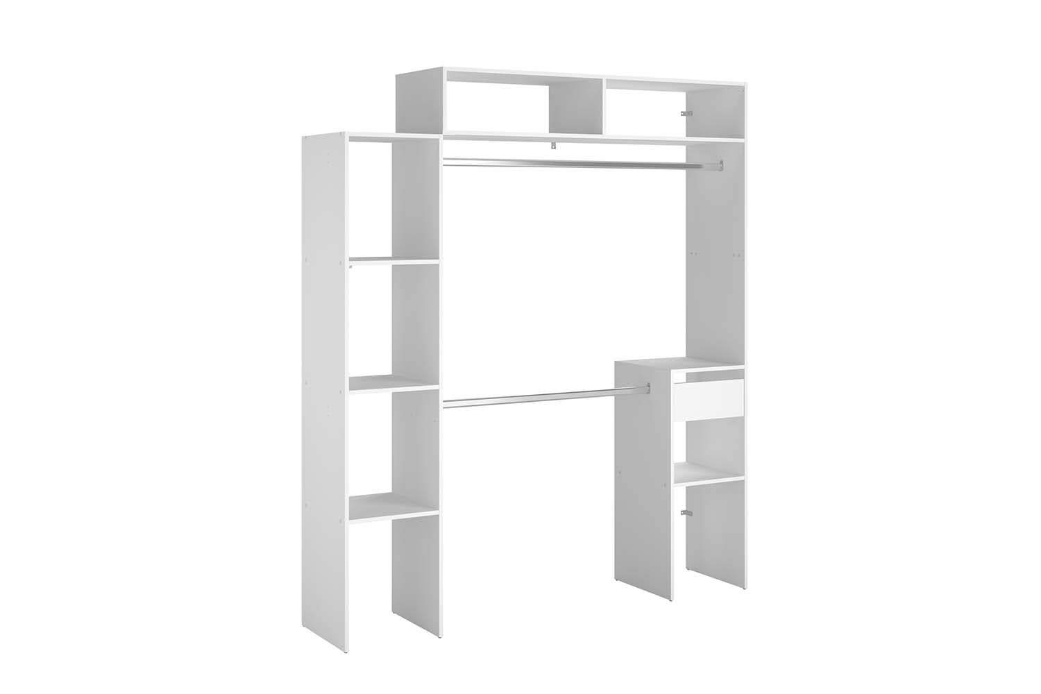 concept-usine-elysee-dressing-extensible-140-cm-blanc-bois-avec-tiroir image 2