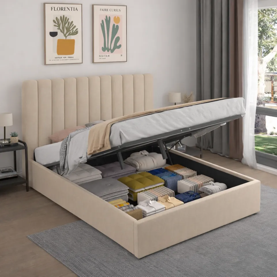 concept-usine-savannah-lit-coffre-velours-beige-140x190 image 1