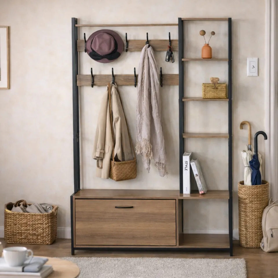 concept-usine-manti-armoire-rangement-noyer-noir-bois-m-tal image 1