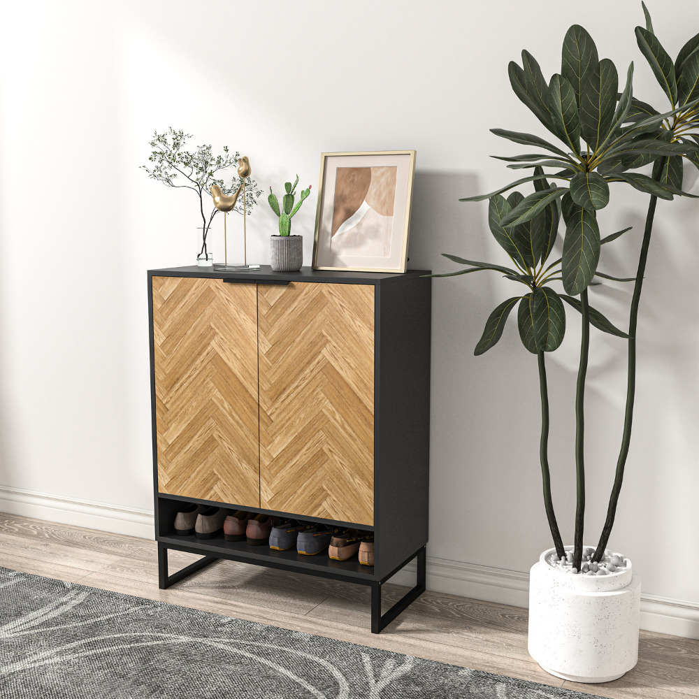 concept-usine-floor-meuble-entr-e-bois-noir-avec-porte image 1