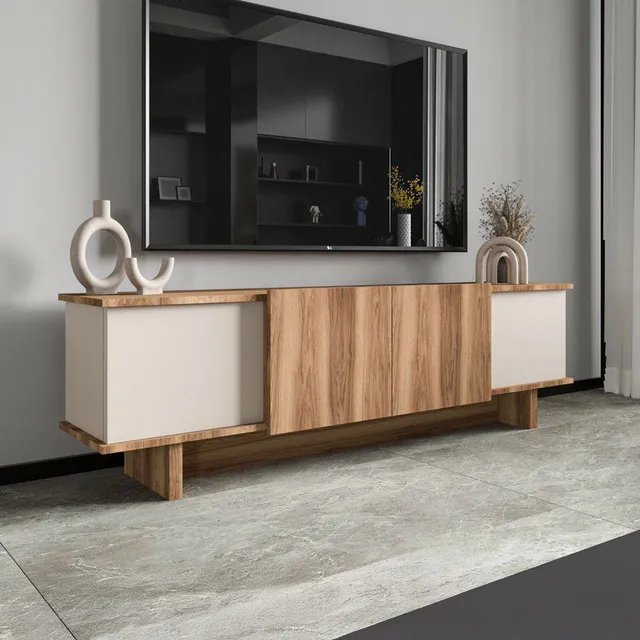 concept-usine-brona-meuble-tv-bois-beige-180-cm-4-placards image 1
